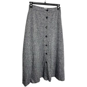 Vintage 90s Orvis Wool Blend Midi Button-Down Women's Skirt